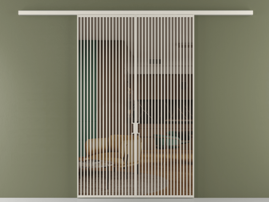 Перегородка Формато вдоль стены 2 створки АЛПР 040.06 Алюминий облачно-серый Прозрачное бронзовое стекло, триплекс Цена 2309480 AMD | Volhovec