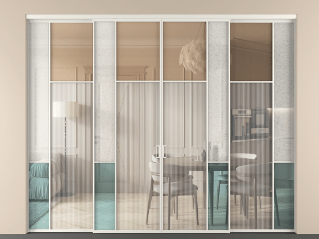 Перегородка Mosaic внутри проема четырёхстворчатая #VENDORCODE# #FURNISH# #GLASS# Цена #PRICE# #CURRENCY# | Volhovec