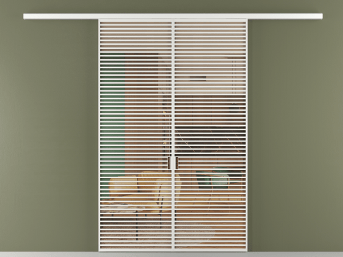 Перегородка Формато вдоль стены 2 створки АЛПР 040.07 Алюминий белоснежный Прозрачное оранжевое стекло, триплекс Цена 498610 сом | Volhovec