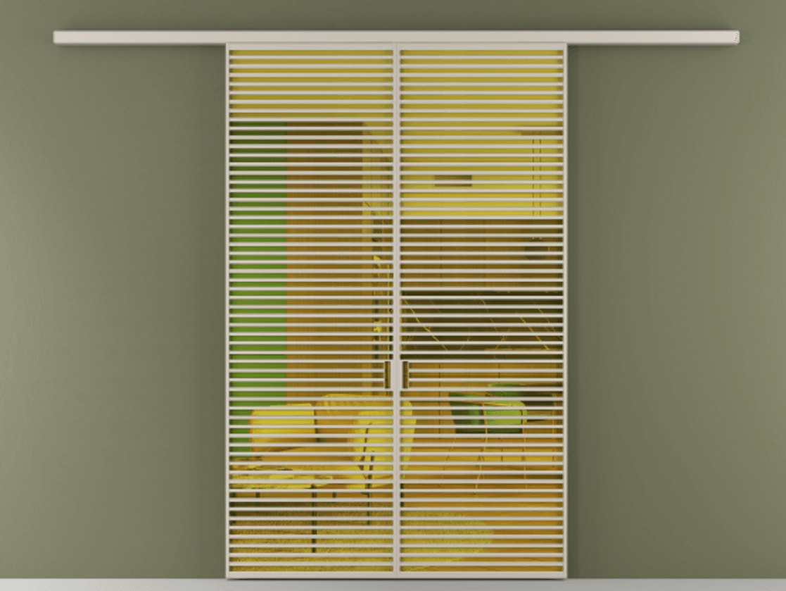 Перегородка Formato вдоль стены 2 створки АЛПР 040.07 Алюминий светло-бежевый Прозрачное жёлтое стекло, триплекс Цена 624620 сом | Volhovec