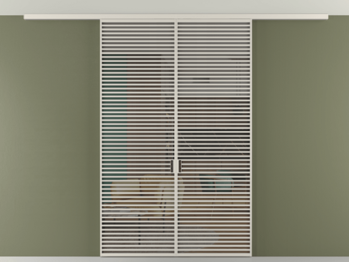 Перегородка Формато вдоль стены на потолок 2 створки АЛПР 040.07 Алюминий облачно-серый Прозрачное серое стекло, триплекс Цена 534870 сом | Volhovec