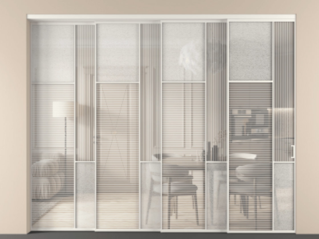 Перегородка Mosaic внутри проема телескопик синхро-4 #VENDORCODE# #FURNISH# #GLASS# Цена #PRICE# #CURRENCY# | Volhovec