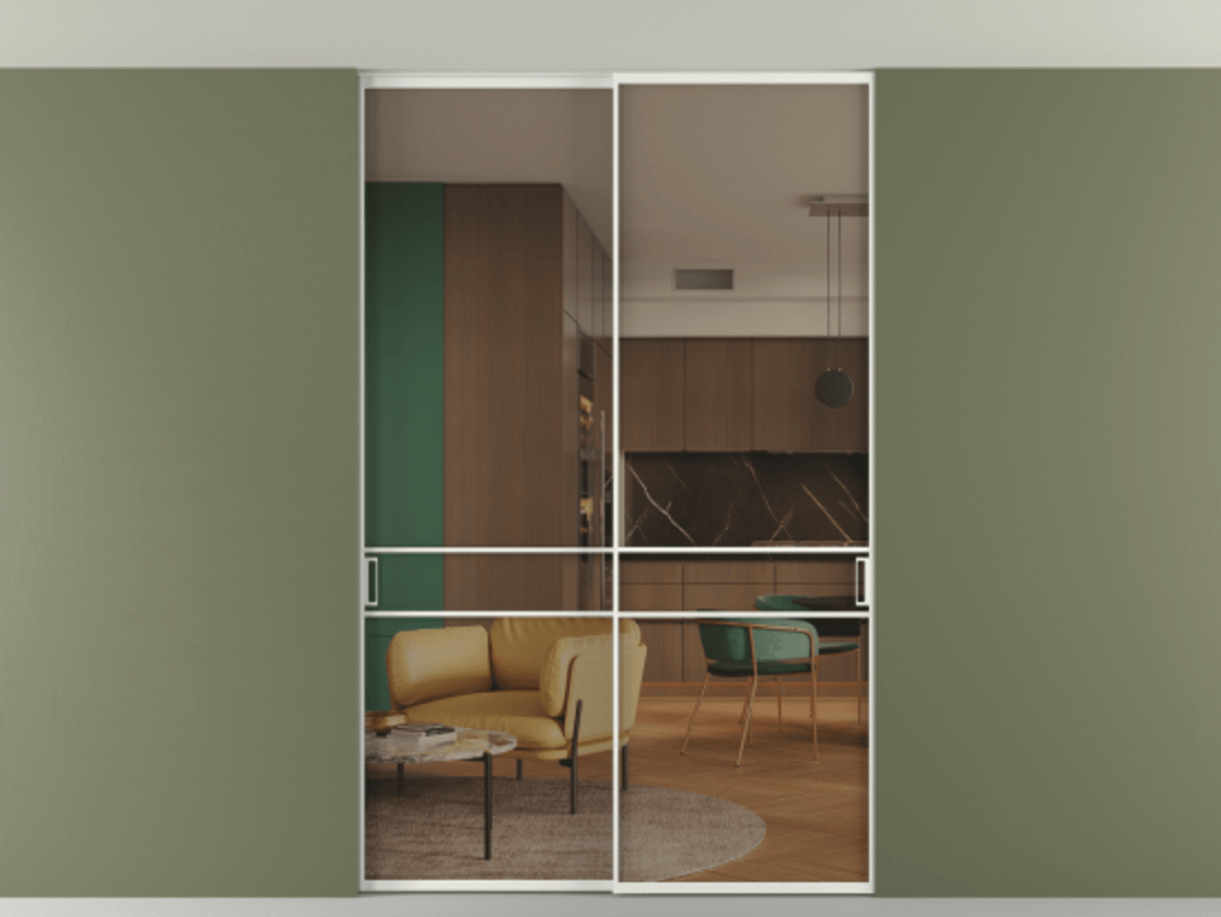 Перегородка Формато внутри проёма скрытое крепление в потолок 2 створки АЛПР 040.02 Алюминий светло-серый Прозрачное бронзовое стекло, триплекс. Цена 248215 ₽ 1. Полотно 2 шт. (800/2100 мм)
2. Комплект установки раздвижной системы
3. Базовый комплект фурнитуры
4. Ручка Рондо. Фабрика дверей Волховец 8 (800) 551 43 19 Перегородка Формато внутри проёма скрытое крепление в потолок 2 створки АЛПР 040.02 Алюминий светло-серый Прозрачное бронзовое стекло, триплекс Цена 248215 ₽ | Volhovec