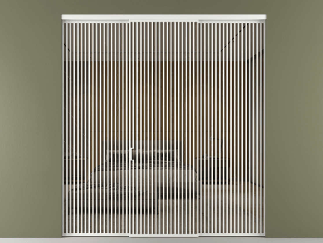 Перегородка Formato внутри проёма 3 створки АЛПР 040.06 Алюминий белоснежный Рефлективное бронзовое стекло "Стопсол", калёное Цена 890490 сом | Volhovec