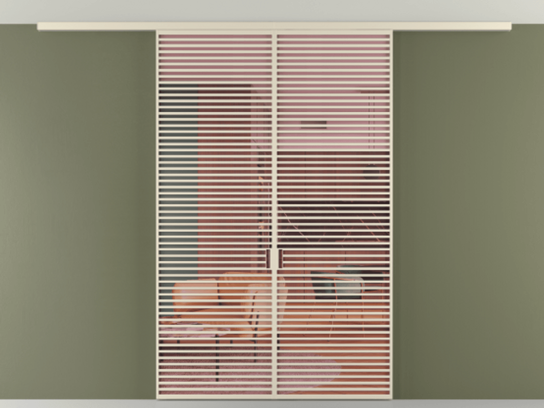 Перегородка Formato вдоль стены на потолок 2 створки АЛПР 040.07 Алюминий бежево-серый Прозрачное розовое стекло, триплекс Цена 645770 сом | Volhovec