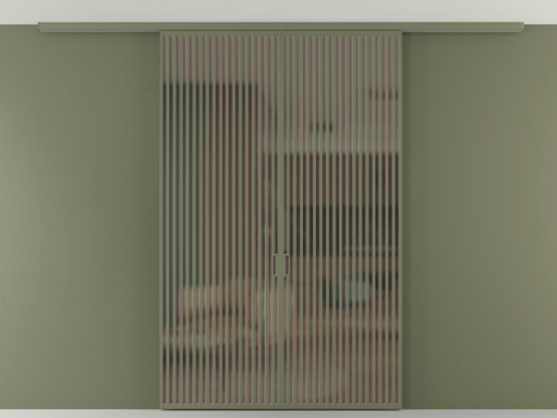 Перегородка Формато вдоль стены на потолок 2 створки АЛПР 040.06 Алюминий оливковый тёмный Сатинированное бронзовое стекло, триплекс Цена 645770 сом | Volhovec