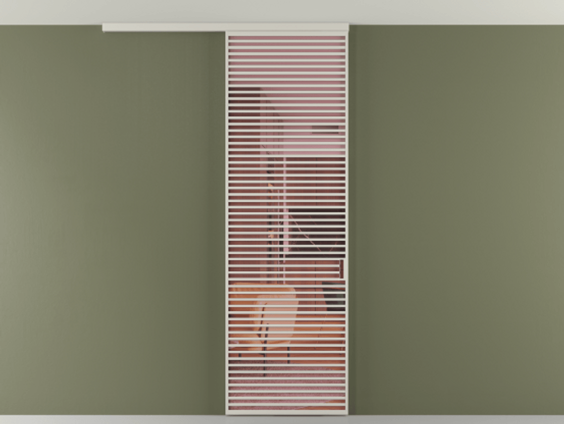 Перегородка Формато вдоль стены на потолок 1 створка АЛПР 040.07 Алюминий тёплый серый Прозрачное розовое стекло, триплекс Цена 258740 сом | Volhovec