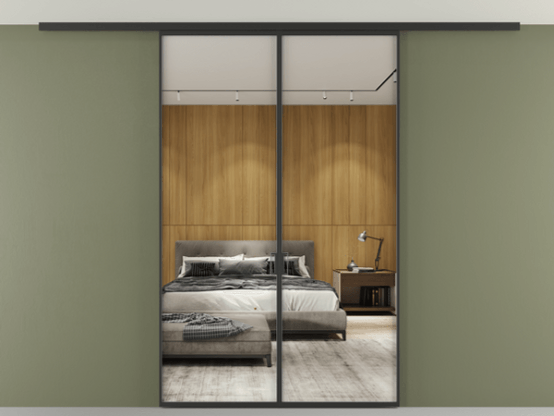 Перегородка Formato вдоль стены на потолок двустворчатая #VENDORCODE# #FURNISH# #GLASS# Цена #PRICE# #CURRENCY# | Volhovec