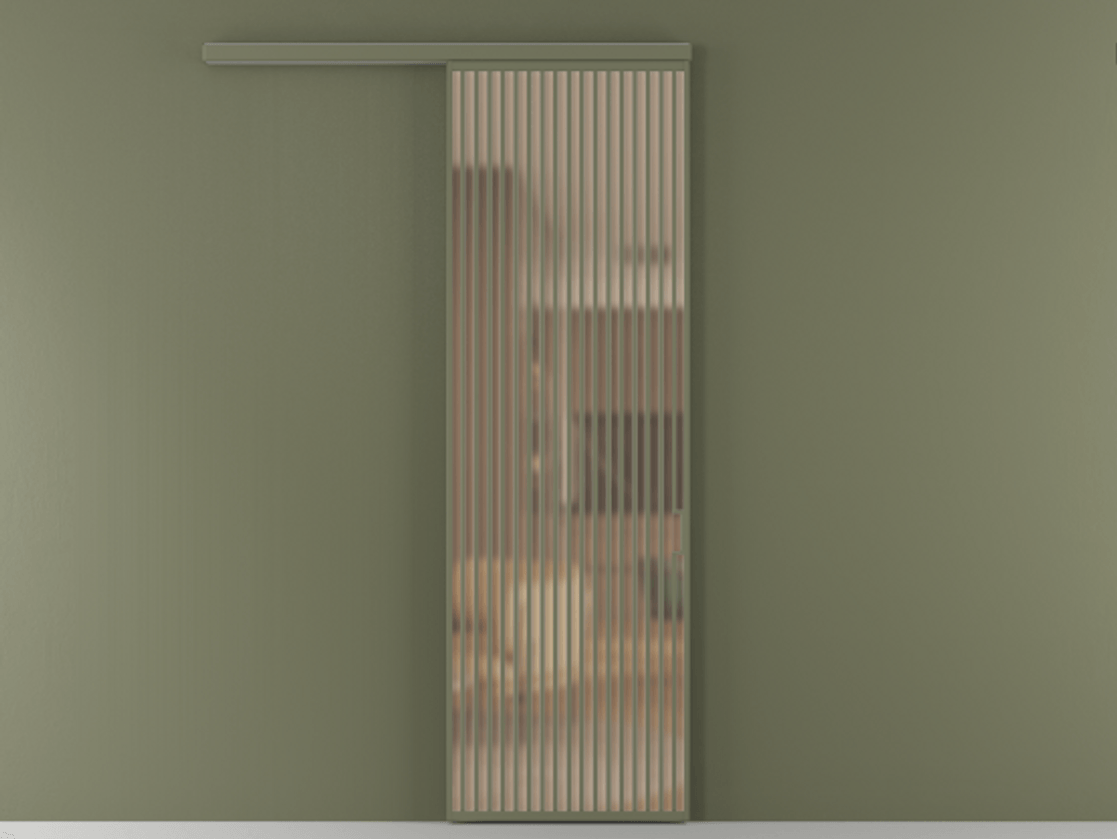 Перегородка Formato вдоль стены 1 створка АЛПР 040.06 Алюминий оливковый тёмный Сатинированное оранжевое стекло, триплекс Цена 268600 сом  | Volhovec