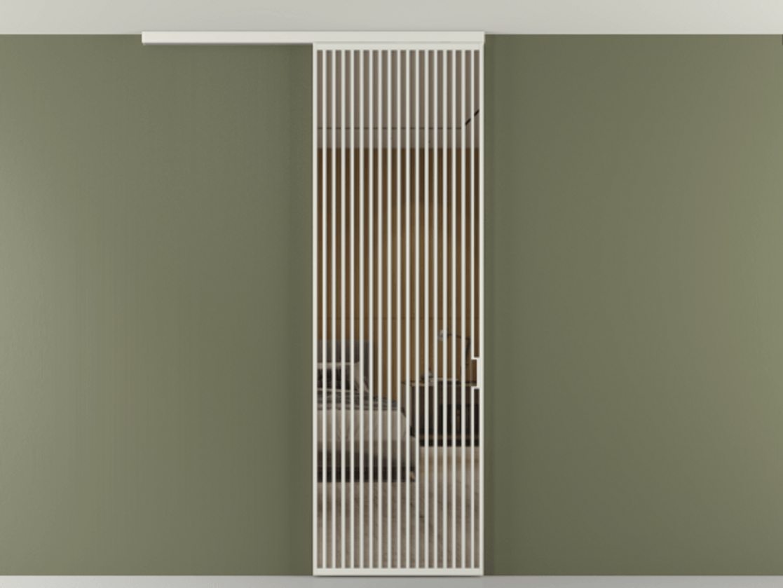 Перегородка Формато вдоль стены на потолок 1 створка АЛПР 040.06 Алюминий серый Рефлективное бронзовое стекло "Стопсол", калёное Цена 1305830 AMD | Volhovec