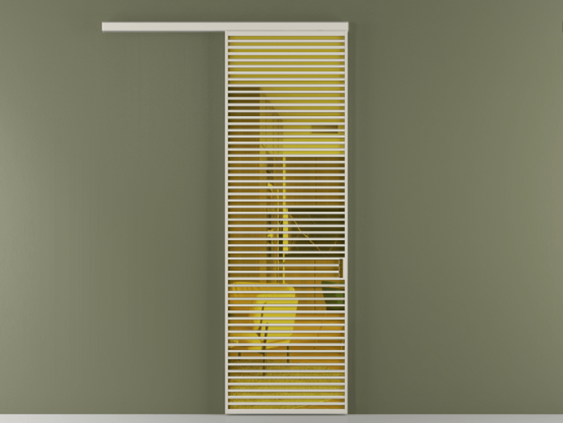 Перегородка Formato вдоль стены 1 створка АЛПР 040.07 Алюминий облачно-серый Прозрачное жёлтое стекло, триплекс Цена 319010 сом  | Volhovec