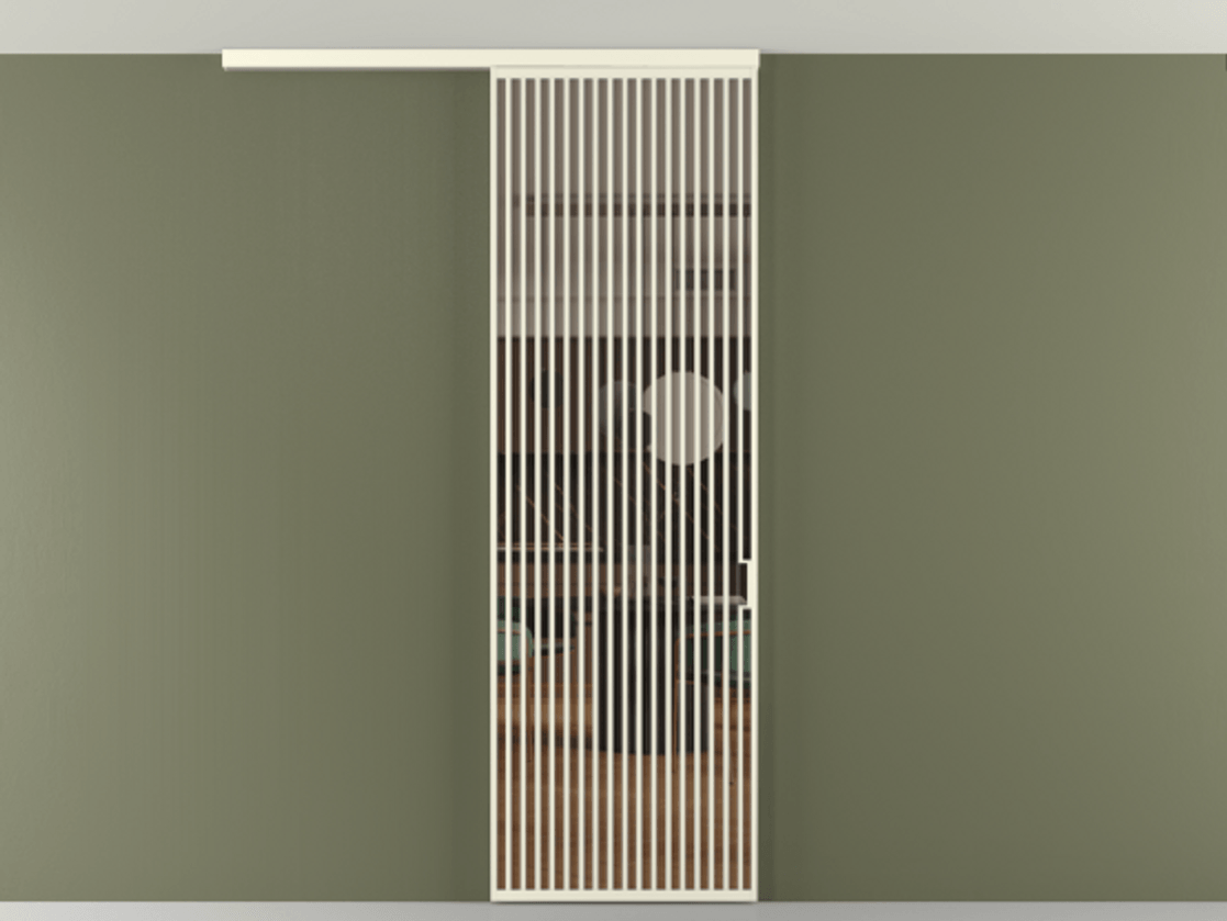 Перегородка Формато вдоль стены на потолок 1 створка АЛПР 040.06 Алюминий молочно-белый Прозрачное бронзовое стекло, триплекс Цена 272600 сом | Volhovec