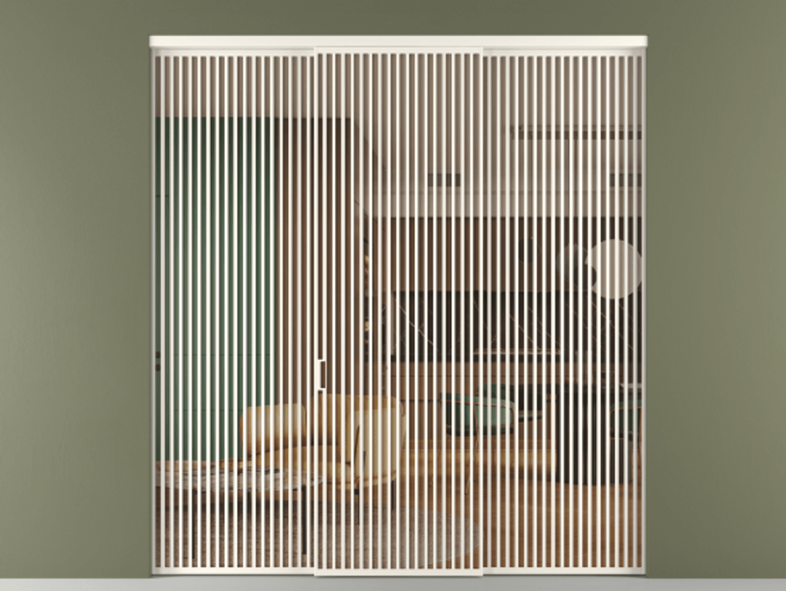 Перегородка Formato внутри проёма 3 створки АЛПР 040.06 Алюминий пудровый белый Прозрачное оранжевое стекло, триплекс Цена 855550 сом | Volhovec