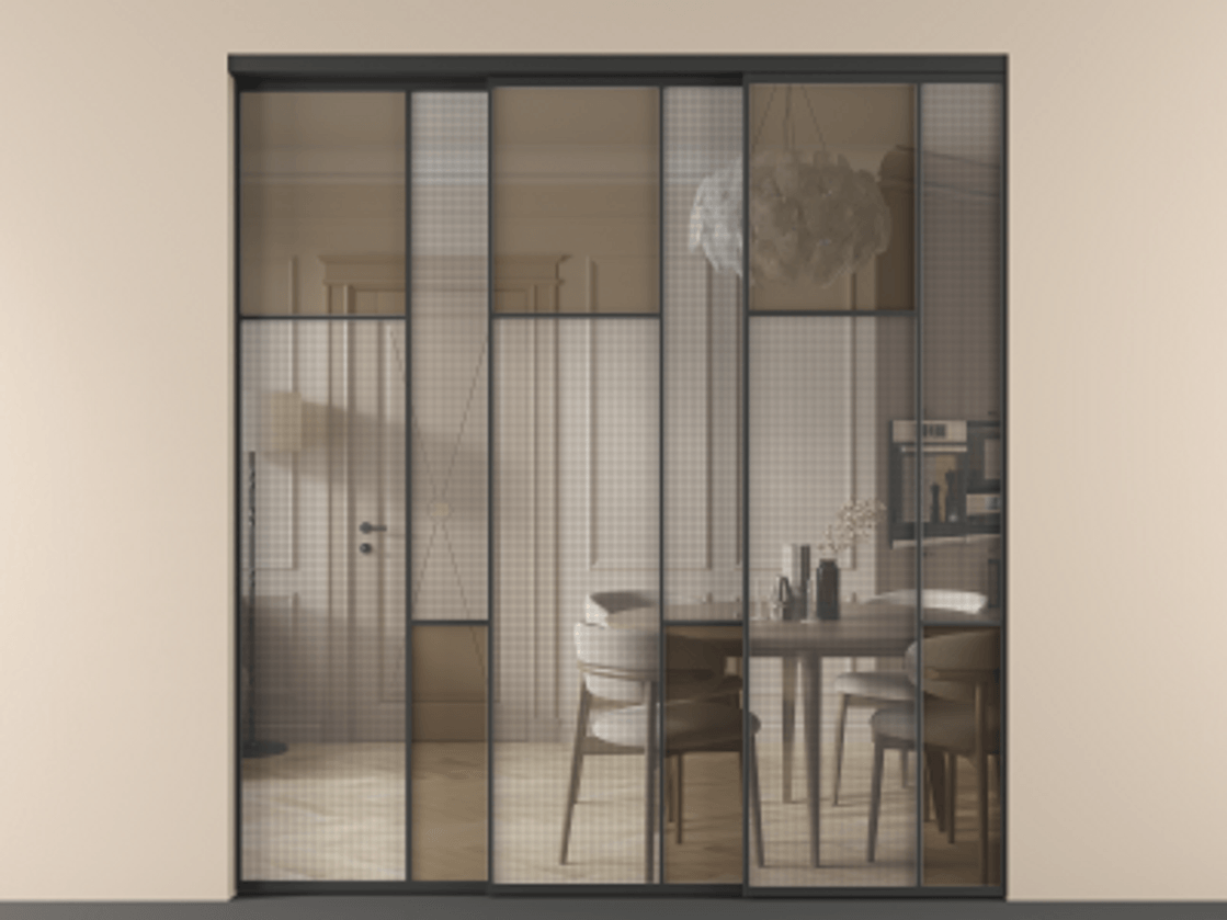 Перегородка Mosaic внутри проема телескопик синхро-3 #VENDORCODE# #FURNISH# #GLASS# Цена #PRICE# #CURRENCY# | Volhovec