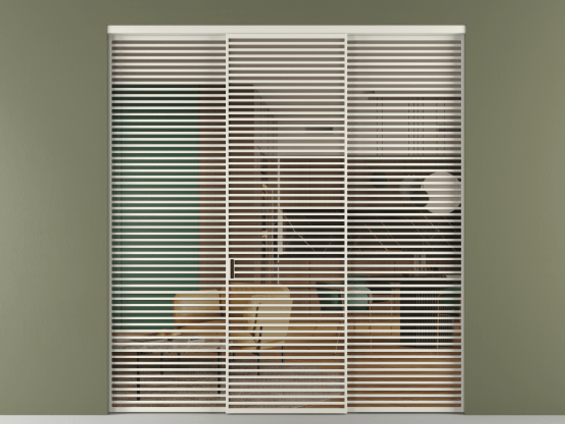 Перегородка Формато внутри проёма 3 створки АЛПР 040.07 Алюминий Белый Прозрачное бронзовое стекло, триплекс Цена 637580 сом | Volhovec