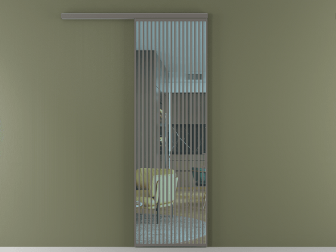 Перегородка Formato вдоль стены 1 створка АЛПР 040.06 Алюминий классический серый Прозрачное голубое стекло, триплекс Цена 268600 сом  | Volhovec