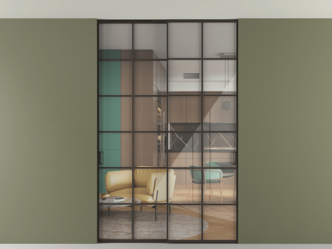 Перегородка Формато внутри проёма скрытое крепление в потолок 2 створки АЛПР 040.05 Алюминий антрацит Рефлективное прозрачное стекло "Стопсол", калёное. Цена 2176150 AMD 1. Полотно 2 шт. (800/2100 мм)
2. Комплект установки раздвижной системы
3. Базовый комплект фурнитуры
4. Ручка Рондо. Фабрика дверей Волховец 8 (800) 551 43 19 Перегородка Формато внутри проёма скрытое крепление в потолок 2 створки АЛПР 040.05 Алюминий антрацит Рефлективное прозрачное стекло "Стопсол", калёное Цена 2176150 AMD | Volhovec