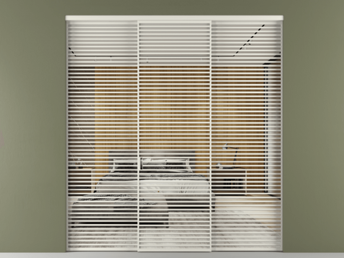 Перегородка Формато внутри проёма 3 створки АЛПР 040.07 Алюминий Белый Двустороннее зеркало, триплекс , триплекс 6 мм Цена 637580 сом | Volhovec