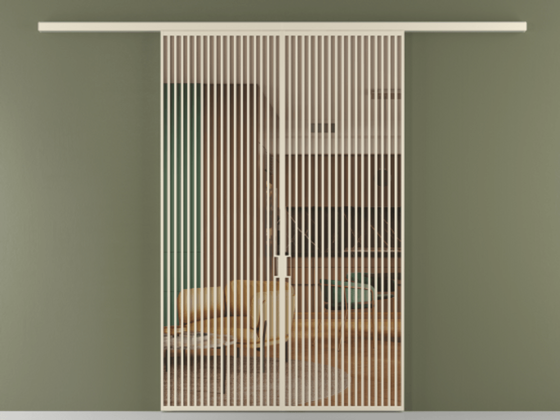 Перегородка Formato вдоль стены 2 створки АЛПР 040.06 Алюминий бежево-серый Прозрачное оранжевое стекло, триплекс Цена 624620 сом | Volhovec