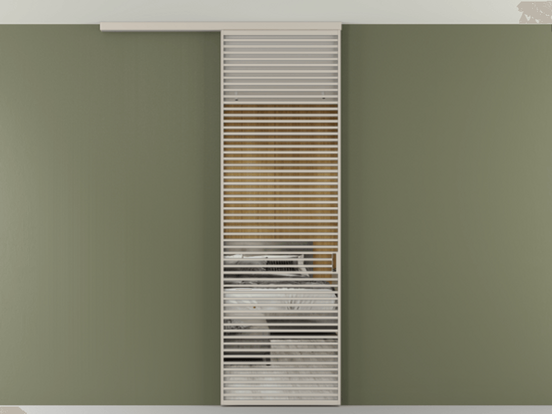 Перегородка Формато вдоль стены на потолок 1 створка АЛПР 040.07 Алюминий светло-бежевый Двустороннее зеркало, триплекс , триплекс 6 мм Цена 272600 сом | Volhovec