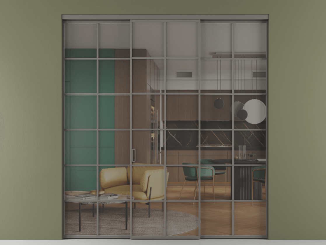 Перегородка Формато внутри проёма 3 створки АЛПР 040.05 Алюминий классический серый Прозрачное серое стекло, триплекс. Цена 371030 сом 1. Полотно 3 шт. (800/2100 мм)
2. Комплект установки раздвижной системы
3. Базовый комплект фурнитуры
4.Ручка Рондо. Фабрика дверей Волховец 8 (800) 551 43 19 Перегородка Формато внутри проёма 3 створки АЛПР 040.05 Алюминий классический серый Прозрачное серое стекло, триплекс Цена 371030 сом | Volhovec