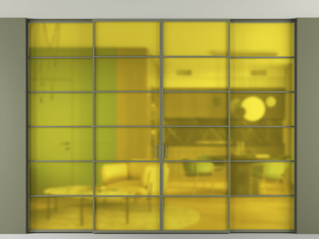 Перегородка Formato внутри проёма скрытое крепление в потолок 4 створки АЛПР 040.04 Алюминий оливковый тёмный Сатинированное жёлтое стекло, триплекс. Цена 678890 сом 1. Полотно 4 шт. (800/2100 мм)
2. Комплект установки раздвижной системы
3. Базовый комплект фурнитуры
4.Ручка RONDO. Фабрика дверей Волховец 8 (800) 551 43 19 Перегородка Formato внутри проёма скрытое крепление в потолок 4 створки АЛПР 040.04 Алюминий оливковый тёмный Сатинированное жёлтое стекло, триплекс Цена 678890 сом | Volhovec