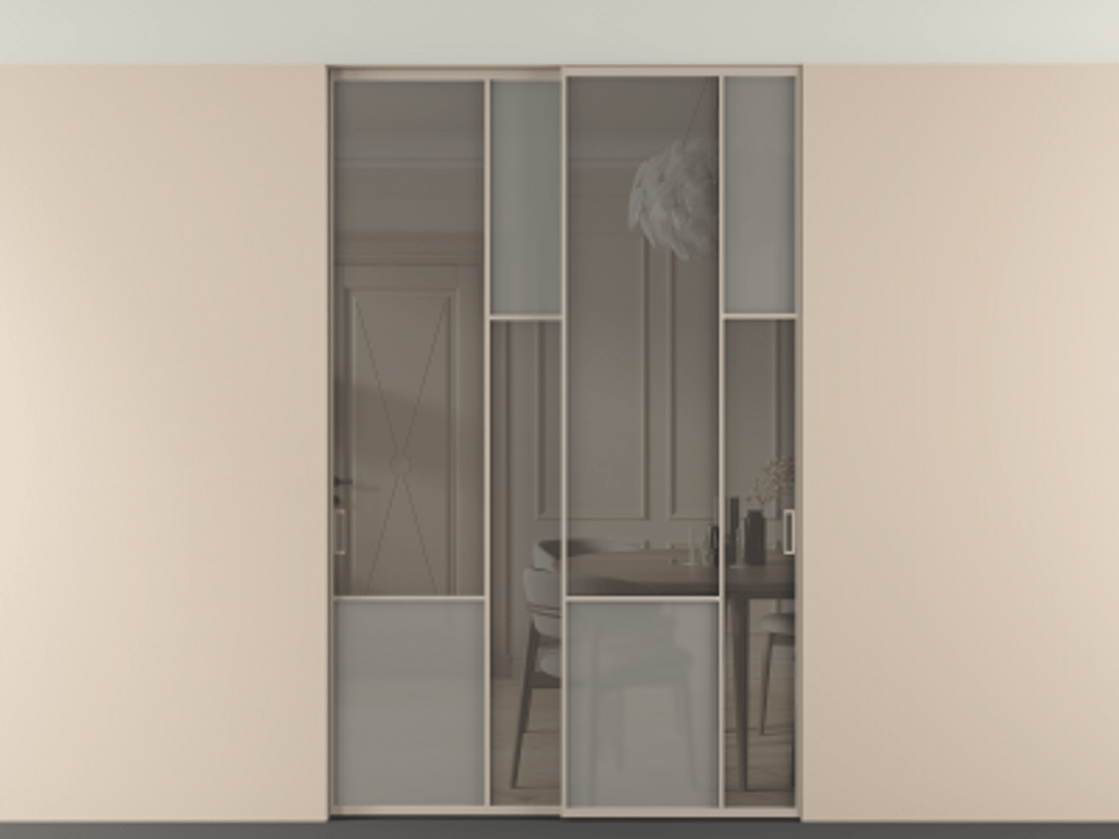 Перегородка Мозаик внутри проёма скрытое крепление в потолок 2 створки АЛПР 041.12 Алюминий бисквитный Сатинированное серое стекло, триплекс, 6 мм + Прозрачное серое стекло, триплекс. Цена 472590 сом . Фабрика дверей Волховец 8 (800) 551 43 19 Перегородка Мозаик внутри проёма скрытое крепление в потолок 2 створки АЛПР 041.12 Алюминий бисквитный Сатинированное серое стекло, триплекс, 6 мм + Прозрачное серое стекло, триплекс Цена 472590 сом | Volhovec