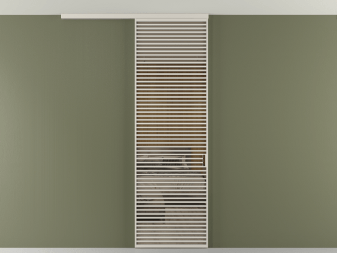 Перегородка Формато вдоль стены на потолок 1 створка АЛПР 040.07 Алюминий облачно-серый Рефлективное бронзовое стекло "Стопсол", калёное Цена 281920 сом | Volhovec