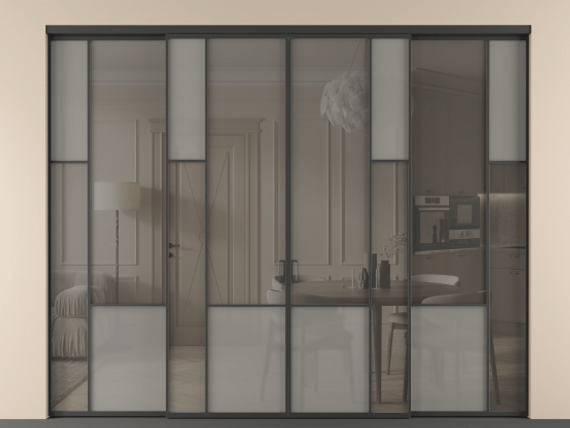 Перегородка Mosaic внутри проема четырёхстворчатая #VENDORCODE# #FURNISH# #GLASS# Цена #PRICE# #CURRENCY# | Volhovec