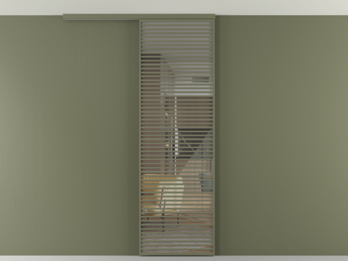 Перегородка Формато вдоль стены на потолок 1 створка АЛПР 040.07 Алюминий оливковый тёмный Рефлективное прозрачное стекло "Стопсол", калёное Цена 281920 сом | Volhovec