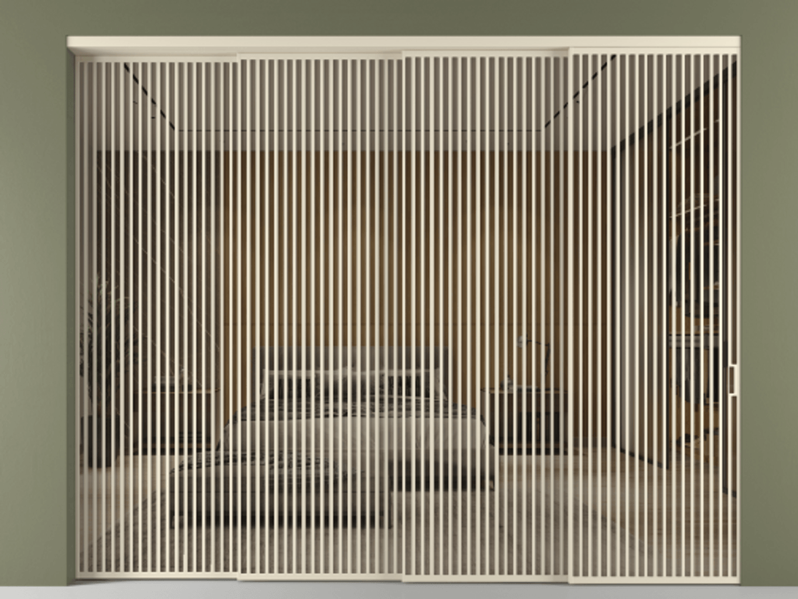 Перегородка Формато внутри проёма 4 створки с синхронным механизмом АЛПР 040.06 Алюминий бежево-серый Рефлективное бронзовое стекло "Стопсол", калёное. Цена 1169050 сом 1. Полотно 4 шт. (800/2100 мм)
2. Комплект установки раздвижной системы
3. Базовый комплект фурнитуры
4. Комплект фурнитуры телескопик синхро-3
5. Ручка Рондо. Фабрика дверей Волховец 8 (800) 551 43 19 Перегородка Формато внутри проёма 4 створки с синхронным механизмом АЛПР 040.06 Алюминий бежево-серый Рефлективное бронзовое стекло "Стопсол", калёное Цена 1169050 сом | Volhovec