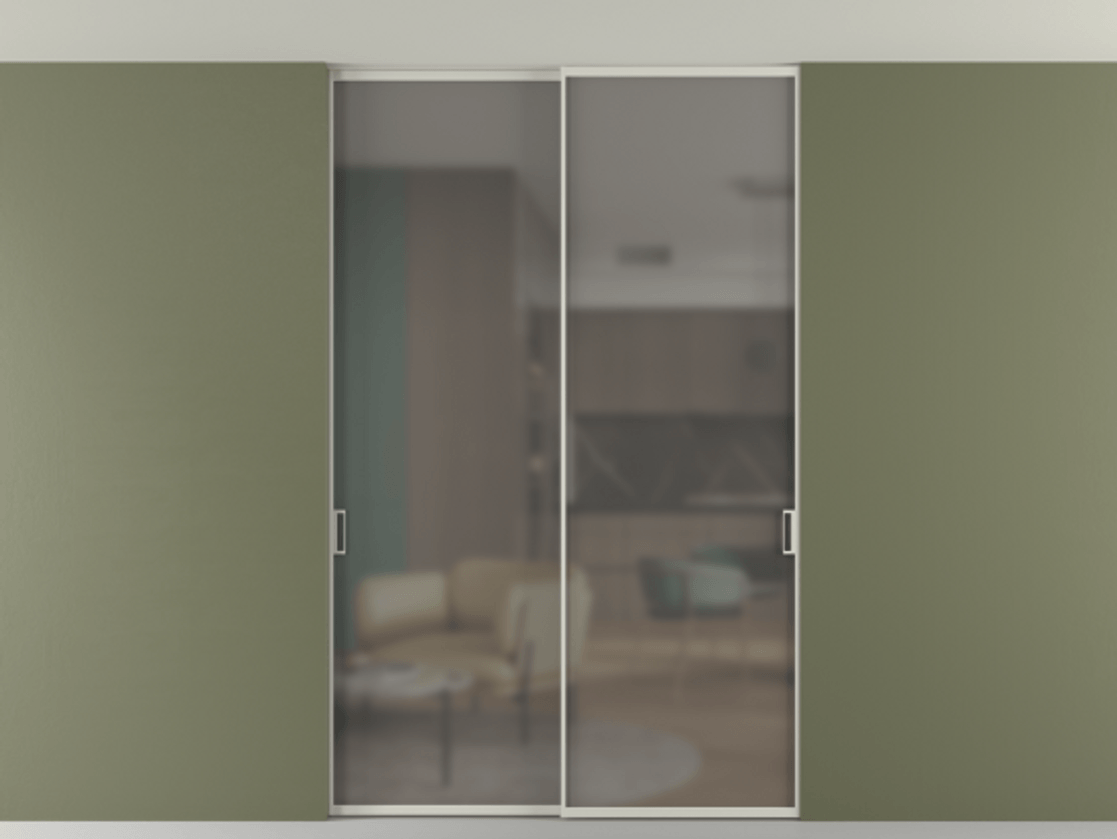 Перегородка Формато внутри проёма скрытое крепление в потолок 2 створки АЛПР 040.01 Алюминий тёплый серый Сатинированное серое стекло, триплекс. Цена 348430 сом 1. Полотно 2 шт. (800/2100 мм)
2. Комплект установки раздвижной системы
3. Базовый комплект фурнитуры
4. Ручка Рондо. Фабрика дверей Волховец 8 (800) 551 43 19 Перегородка Формато внутри проёма скрытое крепление в потолок 2 створки АЛПР 040.01 Алюминий тёплый серый Сатинированное серое стекло, триплекс Цена 348430 сом | Volhovec