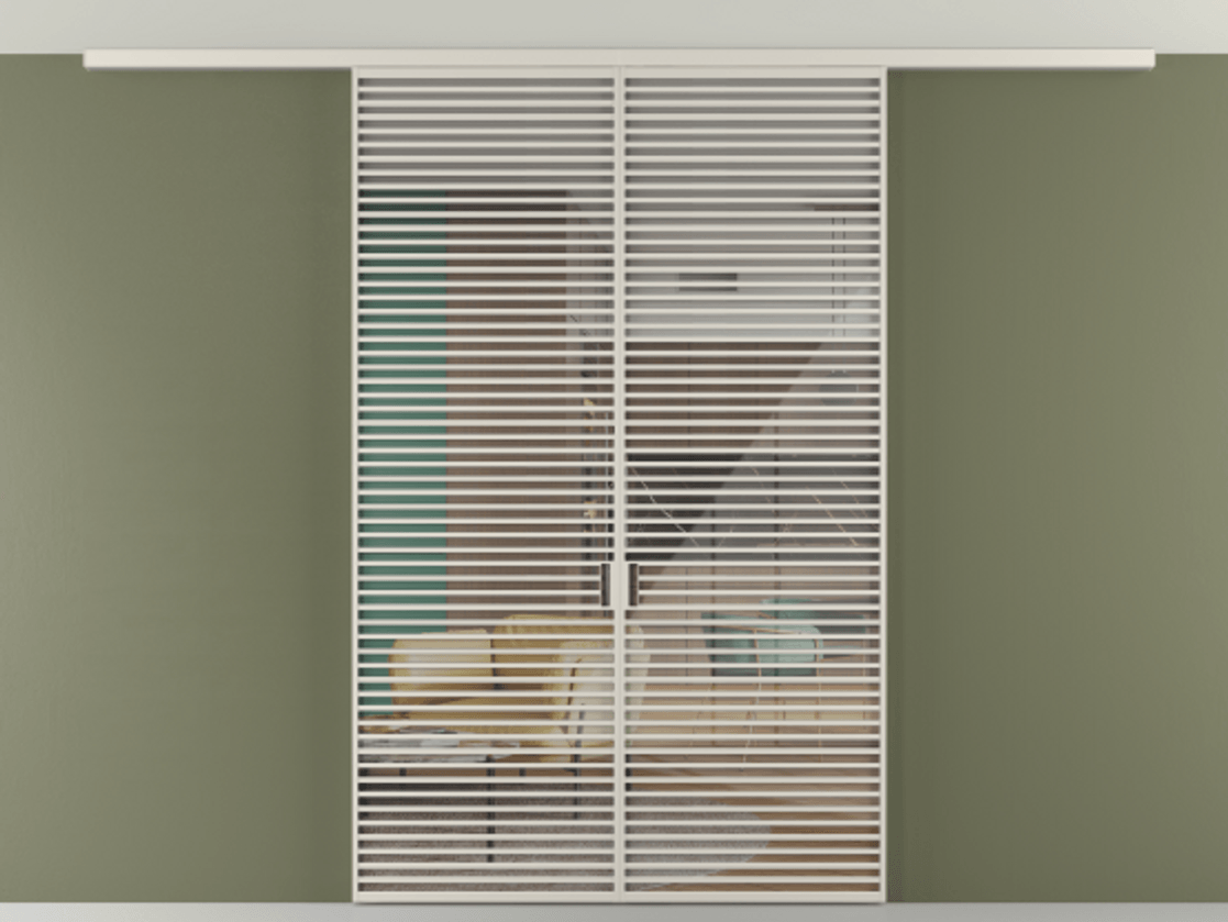 Перегородка Формато вдоль стены на потолок 2 створки АЛПР 040.07 Алюминий облачно-серый Рефлективное прозрачное стекло "Стопсол", калёное Цена 553510 сом | Volhovec