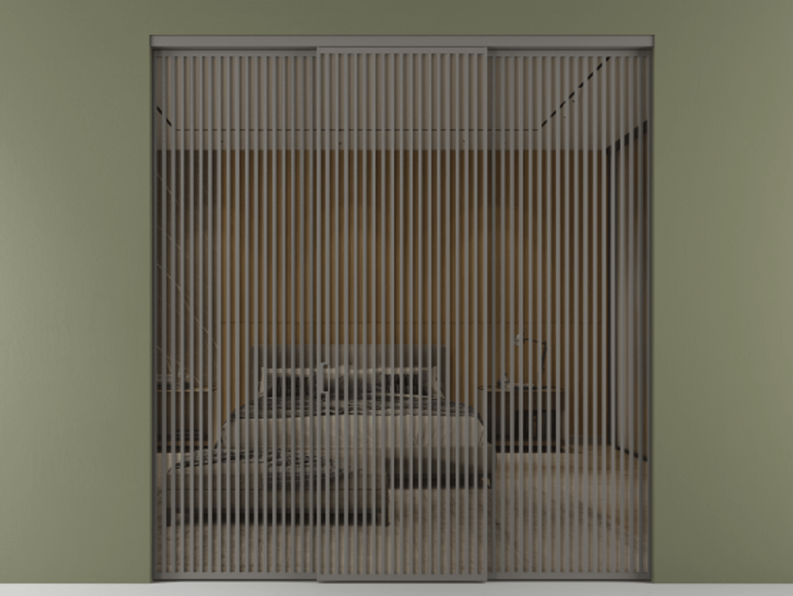 Перегородка Формато внутри проёма 3 створки АЛПР 040.06 Алюминий классический серый Рефлективное бронзовое стекло "Стопсол", калёное Цена 890490 сом | Volhovec