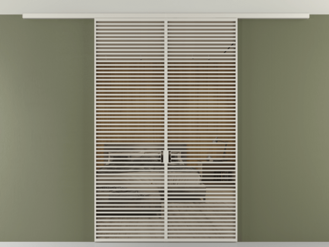 Перегородка Формато вдоль стены на потолок 2 створки АЛПР 040.07 Алюминий тёплый серый Рефлективное бронзовое стекло "Стопсол", калёное Цена 669060 сом | Volhovec