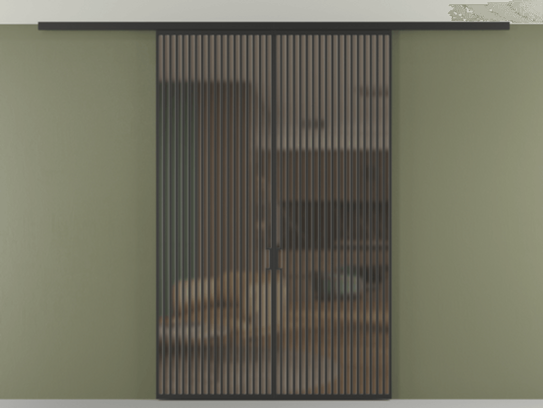 Перегородка Формато вдоль стены на потолок 2 створки АЛПР 040.06 Алюминий Черный Сатинированное бронзовое стекло, триплекс Цена 617580 сом | Volhovec