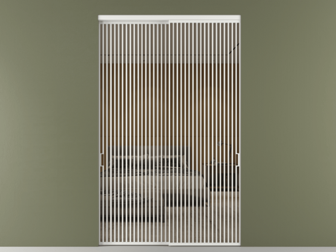 Перегородка Formato внутри проёма 2 створки АЛПР 040.06 Алюминий белоснежный Рефлективное бронзовое стекло "Stopsol", калёное Цена 981781 сом  | Volhovec