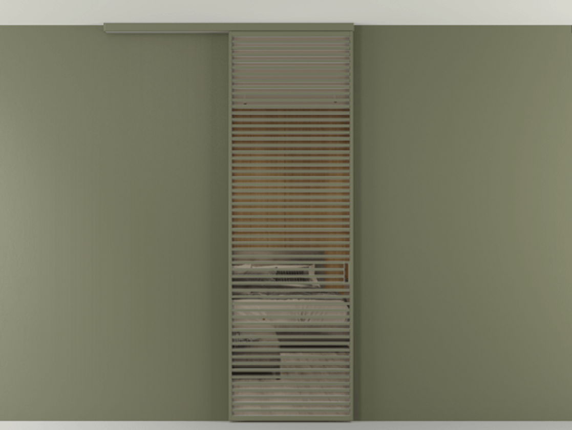 Перегородка Формато вдоль стены на потолок 1 створка АЛПР 040.07 Алюминий оливковый тёмный Рефлективное бронзовое стекло "Стопсол", калёное Цена 339700 сом | Volhovec