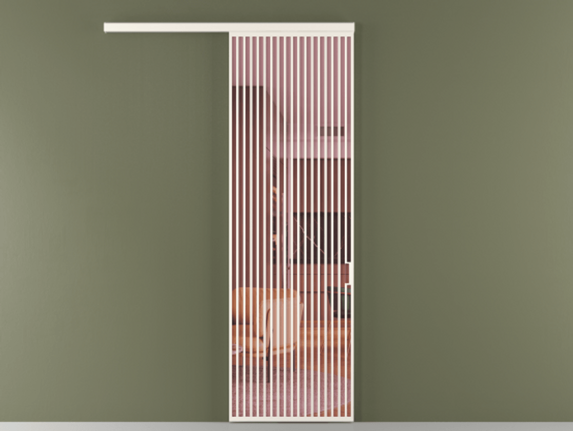 Перегородка Formato вдоль стены 1 створка АЛПР 040.06 Алюминий пудровый белый Прозрачное розовое стекло, триплекс Цена 268600 сом  | Volhovec