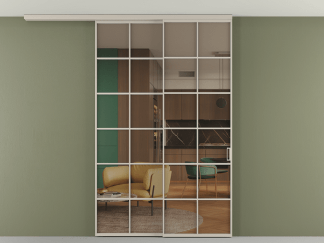 Перегородка Формато вдоль стены на потолок 2 створки с синхронным механизмом АЛПР 040.05 Алюминий светло-бежевый Прозрачное бронзовое стекло, триплекс. Цена 424720 сом 1. Полотно 2 шт. (800/2100 мм)
2. Комплект установки раздвижной системы
3. Базовый комплект фурнитуры
4.Ручка Рондо. Фабрика дверей Волховец 8 (800) 551 43 19 Перегородка Формато вдоль стены на потолок 2 створки с синхронным механизмом АЛПР 040.05 Алюминий светло-бежевый Прозрачное бронзовое стекло, триплекс Цена 424720 сом | Volhovec