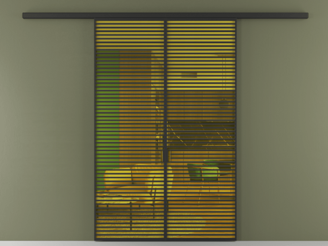 Перегородка Формато вдоль стены 2 створки АЛПР 040.07 Алюминий Черный Прозрачное жёлтое стекло, триплекс Цена 2211400 AMD | Volhovec