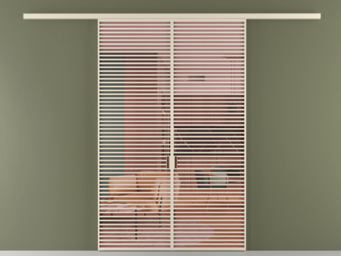 Перегородка Formato вдоль стены 2 створки АЛПР 040.07 Алюминий бежево-серый Прозрачное розовое стекло, триплекс Цена 523810 сом | Volhovec