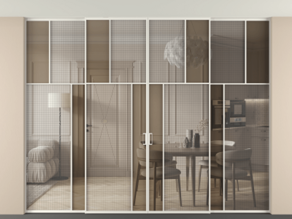 Перегородка Mosaic внутри проема четырёхстворчатая в потолок #VENDORCODE# #FURNISH# #GLASS# Цена #PRICE# #CURRENCY# | Volhovec