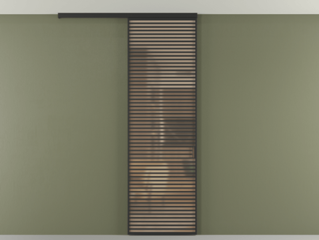 Перегородка Формато вдоль стены на потолок 1 створка АЛПР 040.07 Алюминий Черный Сатинированное оранжевое стекло, триплекс Цена 247750 сом | Volhovec