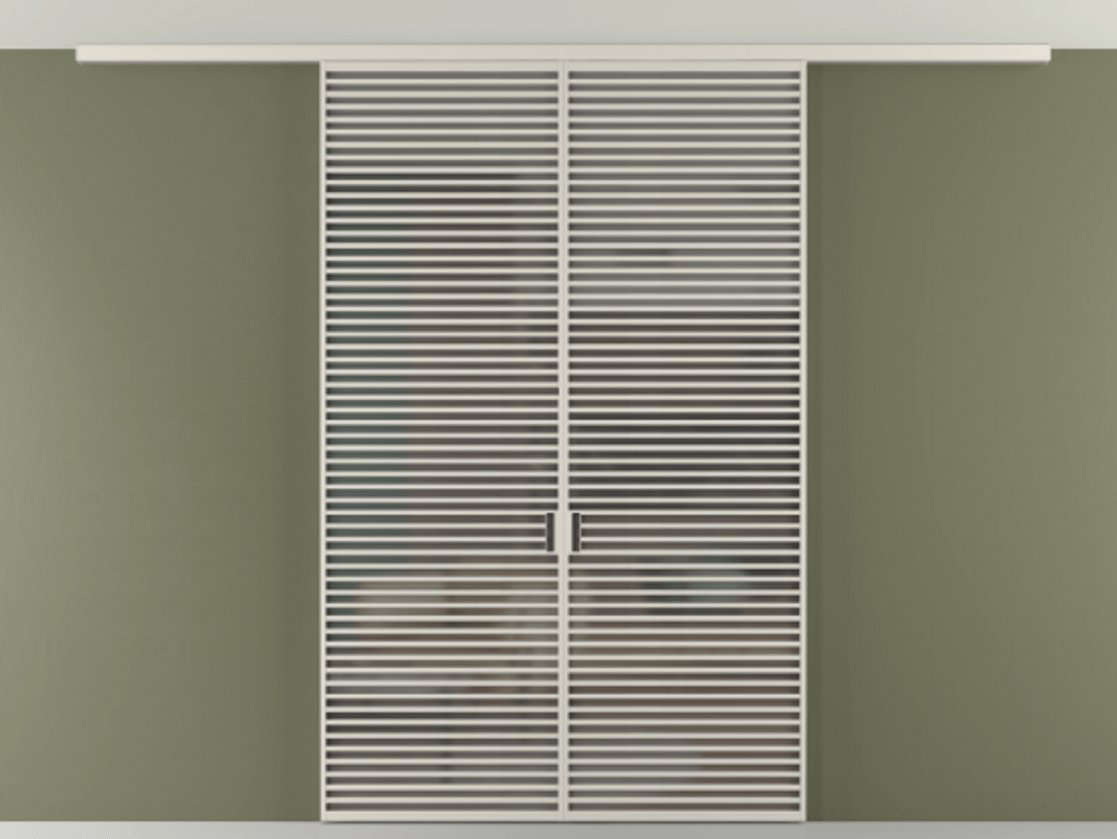 Перегородка Формато вдоль стены на потолок 2 створки АЛПР 040.07 Алюминий облачно-серый Сатинированное серое стекло, триплекс Цена 534870 сом | Volhovec