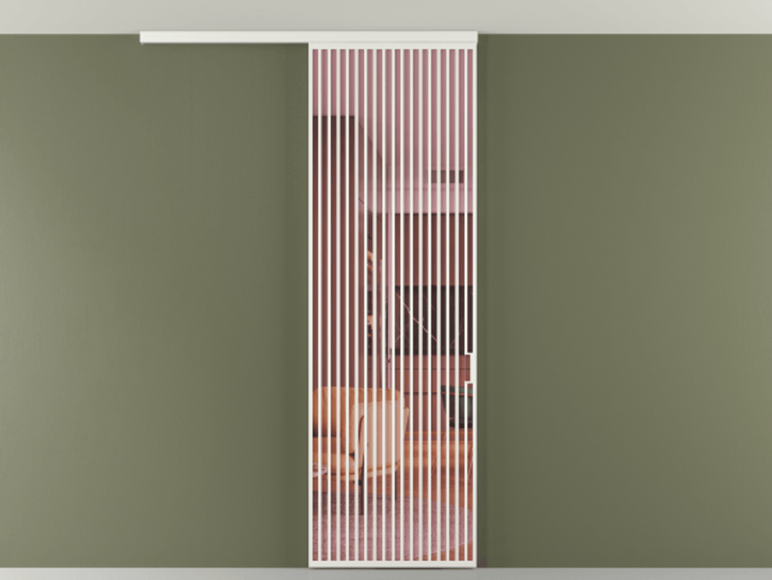 Перегородка Формато вдоль стены на потолок 1 створка АЛПР 040.06 Алюминий светло-серый Прозрачное розовое стекло, триплекс Цена 258740 сом | Volhovec