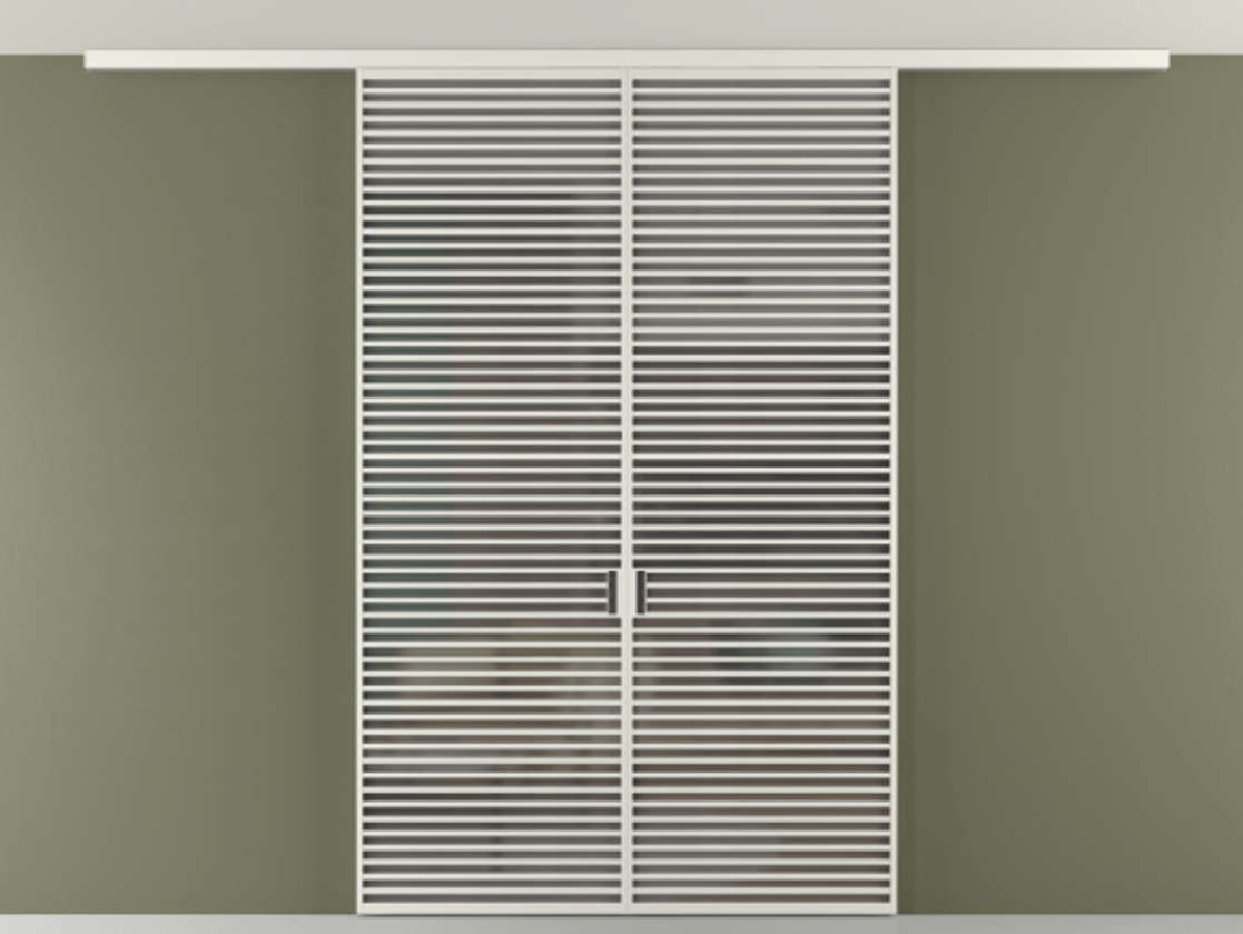 Перегородка Формато вдоль стены на потолок 2 створки АЛПР 040.07 Алюминий серый Сатинированное серое стекло, триплекс Цена 534870 сом | Volhovec