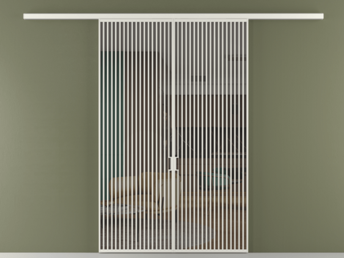 Перегородка Формато вдоль стены 2 створки АЛПР 040.06 Алюминий серый Прозрачное серое стекло, триплекс Цена 498610 сом | Volhovec