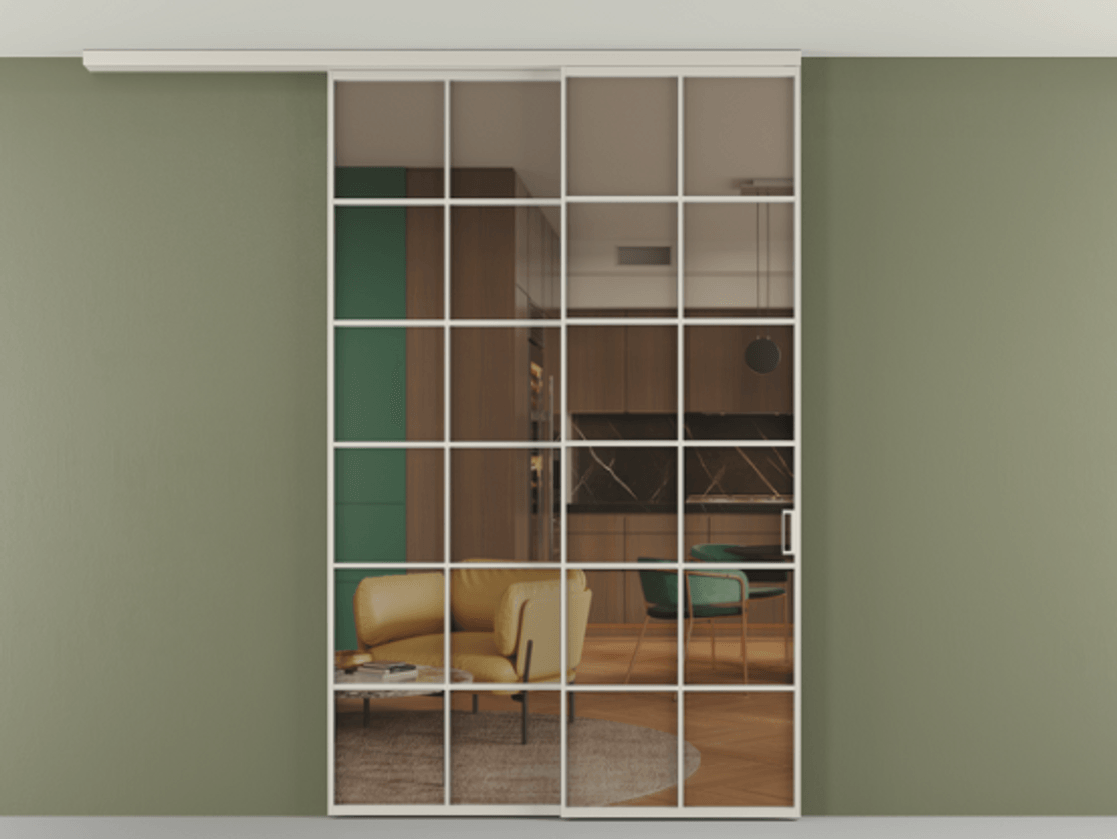 Перегородка Формато вдоль стены на потолок 2 створки с синхронным механизмом АЛПР 040.05 Алюминий облачно-серый Прозрачное бронзовое стекло, триплекс. Цена 424720 сом 1. Полотно 2 шт. (800/2100 мм)
2. Комплект установки раздвижной системы
3. Базовый комплект фурнитуры
4.Ручка Рондо. Фабрика дверей Волховец 8 (800) 551 43 19 Перегородка Формато вдоль стены на потолок 2 створки с синхронным механизмом АЛПР 040.05 Алюминий облачно-серый Прозрачное бронзовое стекло, триплекс Цена 424720 сом | Volhovec