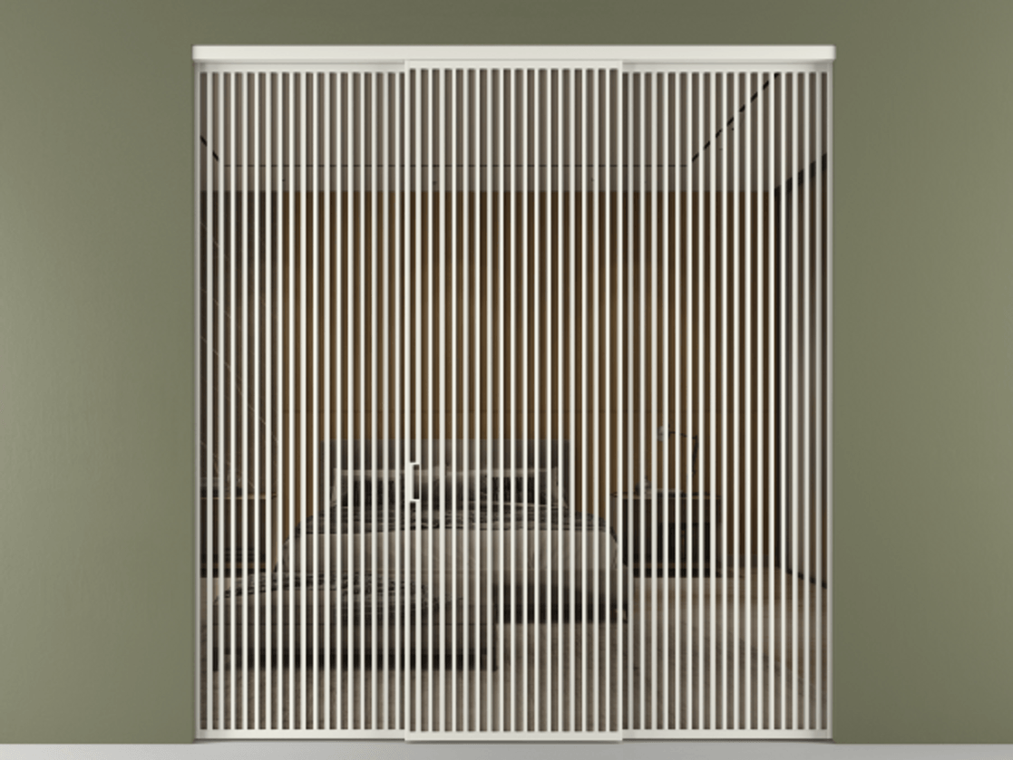 Перегородка Формато внутри проёма 3 створки АЛПР 040.06 Алюминий серый Рефлективное бронзовое стекло "Стопсол", калёное Цена 890490 сом | Volhovec